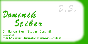dominik stiber business card